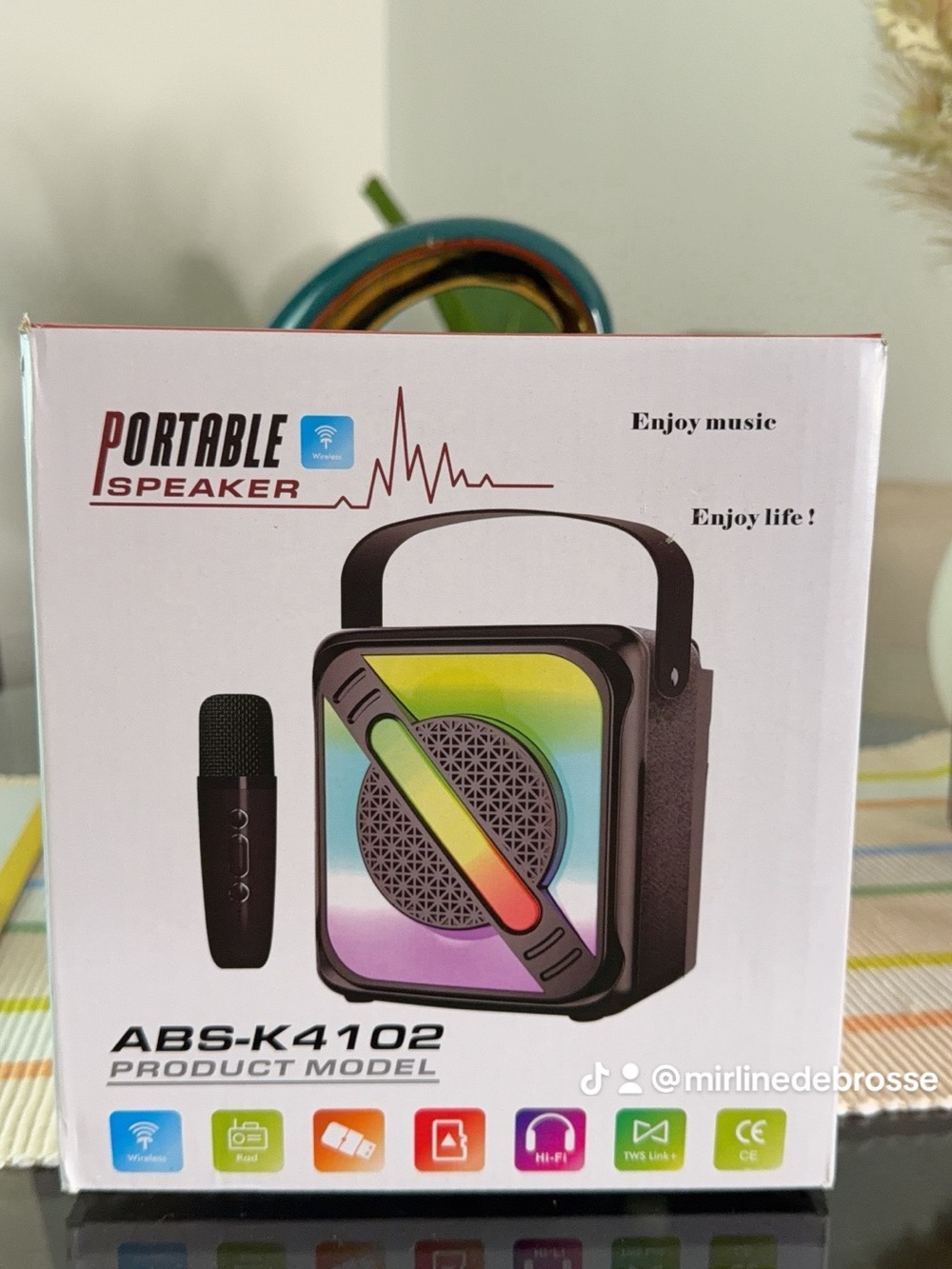 ABS-K4102 Portable Bluetooth Speaker in Rainbow